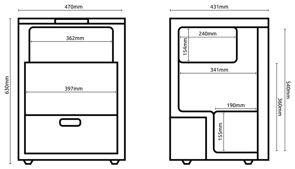 Hyckes HyFridge 65 crosssection